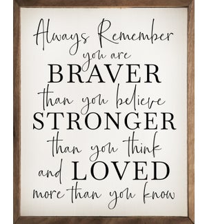 Always Remember You Are Braver Stronger Loved White